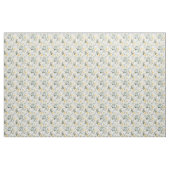 かわいい植物性アイボリーと青lホワイト ファブリック (ヤード)