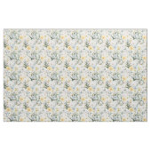 かわいい植物性アイボリーと青lホワイト ファブリック (ファットクウォーター)