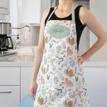 かわいい植物性パステルフローラルパターン名前をカスタムする