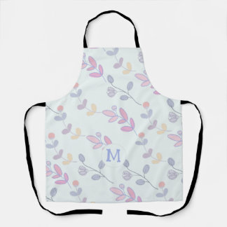 かわいい植物性パステル葉のパターン エプロン