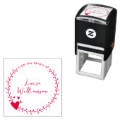 かわいい植物性リースとハートカスタムブック セルフインキングスタンプ (インサイチュ)