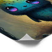 かわいい植物怪獣ファンタジーアートポスター ポスター (角)