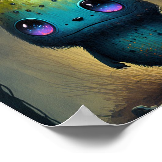 かわいい植物怪獣ファンタジーアートポスター ポスター (角)