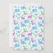 かわいい植物恐竜の男の子の恐竜の赤ちゃんシャワー 招待状 (裏面)