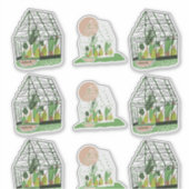 かわいい植物温室イラストセットステッカー シール (正面)