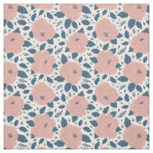 かわいい植物花のパターンlピンクと白 ファブリック (見本)
