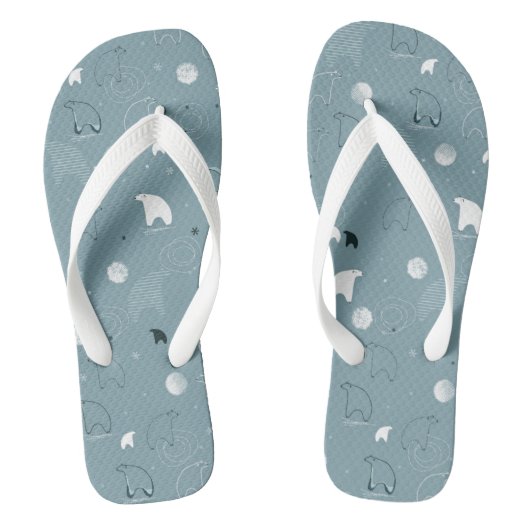 かわいい極地を表す模様 ビーチサンダル (フットベッド)