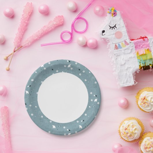 かわいい極地を表す模様 ペーパープレート (パーティー)