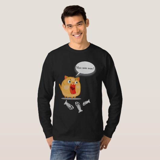 かわいい楽しいおもしろい太った猫 Tシャツ (正面フル)