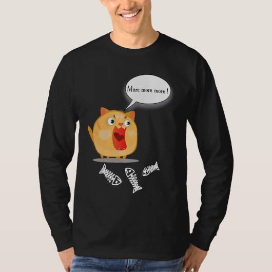 かわいい楽しいおもしろい太った猫 Tシャツ (正面)