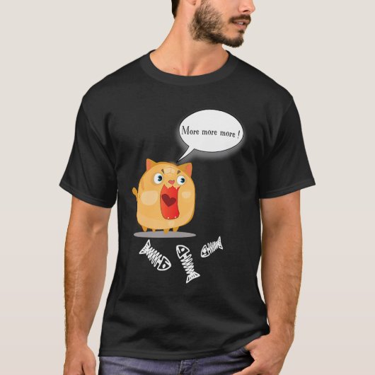 かわいい楽しいふくよかな猫 Tシャツ (正面)