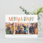 かわいい楽しいカラフルなクリスマスの写真 シーズンカード (スタンド正面)
