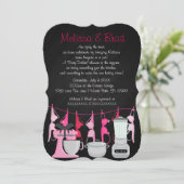 かわいい楽しいキッチンランジェリー ブライダルシャワー招待状 招待状 (スタンド正面)