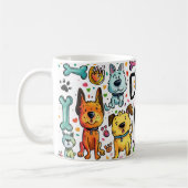 かわいい楽しいキャラクターの犬ママ コーヒーマグカップ (左)
