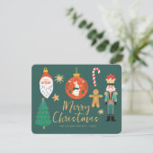 かわいい楽しいクリスマスのもの ホリデー シーズンカード (スタンド正面)