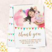 かわいい楽しいバンティング フラッグ 子供の誕生日写真 サンキューカード