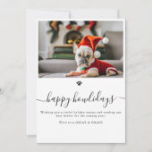 かわいい楽しいホリデーシーズン ペットの犬の写真 シーズンカード (正面)
