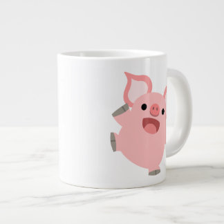 かわいい楽しいマンガ豚 ジャンボコーヒーマグカップ