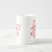 かわいい楽しいマンガ豚 ボーンチャイナマグカップ (正面)