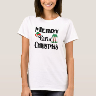 かわいい楽しい休日メリーエルフィンクリスマス Tシャツ