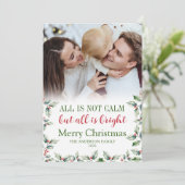 かわいい楽しい明るい家族のクリスマス写真 シーズンカード (スタンド正面)