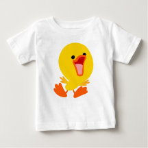かわいい楽しい漫画のアヒルベビーTシャツ