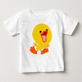 かわいい楽しい漫画のアヒルベビーTシャツ ベビーTシャツ