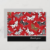 かわいい楽しい漫画のスポット犬 犬の仲間子犬の骨 ポストカード (正面/裏面)