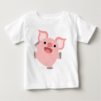 かわいい楽しい漫画の豚ベビーTシャツ ベビーTシャツ