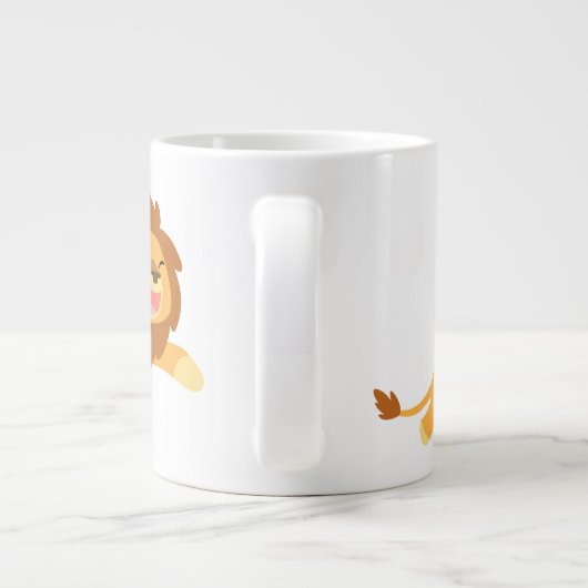 かわいい楽しい漫画ライオンジャンボマグカップ ジャンボコーヒーマグカップ (裏面)