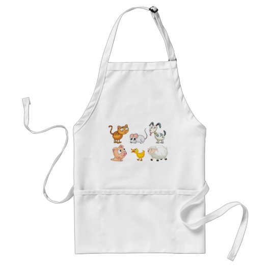かわいい楽しい農場の動物たち スタンダードエプロン (正面)