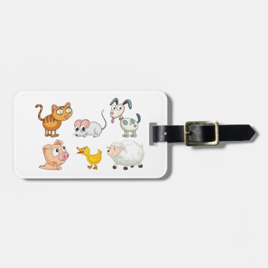 かわいい楽しい農場の動物たち ラゲッジタグ (正面横)