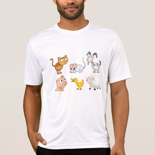 かわいい楽しい農場の動物たち Tシャツ (正面)