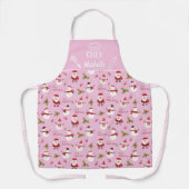 かわいい楽しい雪だるまサンタクロースクリスマス家族 エプロン (正面)