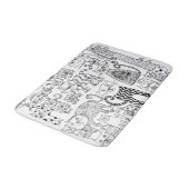 かわいい楽しい黒と白のキティキャット バスマット (アングル)