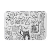 かわいい楽しい黒と白のキティキャット バスマット (正面)