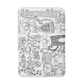 かわいい楽しい黒と白のキティキャット バスマット (正面縦)