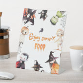 かわいい楽しむ食べ物ハローウィンパーティ 台座サイン (インサイチュ)