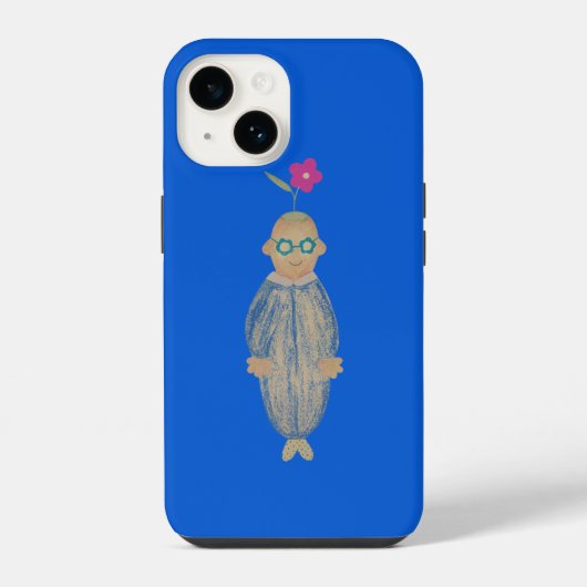 かわいい楽観的な花好き iPhoneケース (裏面)