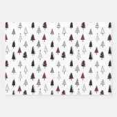 かわいい様々なクリスマスツリーホリデーラッピングパペ ラッピングペーパーシート (正面3)