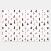 かわいい様々なクリスマスツリーホリデーラッピングパペ ラッピングペーパーシート (正面)
