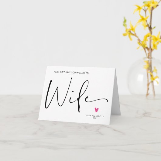 かわいい次の誕生日,あなたが私の妻の贈り物婚約者に カード (黄色い花)