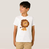 かわいい欲張りな漫画ライオンの子供用Tシャツ Tシャツ (正面フル)