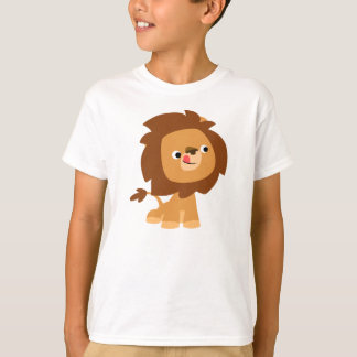 かわいい欲張りな漫画ライオンの子供用Tシャツ Tシャツ
