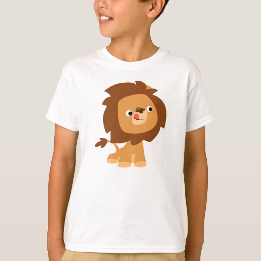 かわいい欲張りな漫画ライオンの子供用Tシャツ Tシャツ (正面)