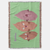 かわいい歌うさつまいも漫画の野菜 スローブランケット (正面縦)