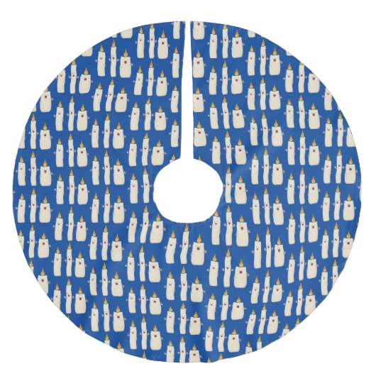 かわいい歌うキャンドル3兄弟の漫画 ブラッシュドポリエステルツリースカート (正面)