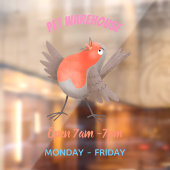 かわいい歌うコマドリの鳥のキャラクター ウィンドウサイン (シート2)