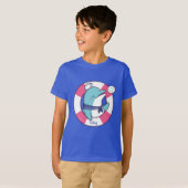 かわいい歌うセーラーイルカ 名前入り Tシャツ (正面フル)