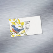 かわいい歌うブルーバードツリーブランチ マグネット名刺 (インサイチュ)